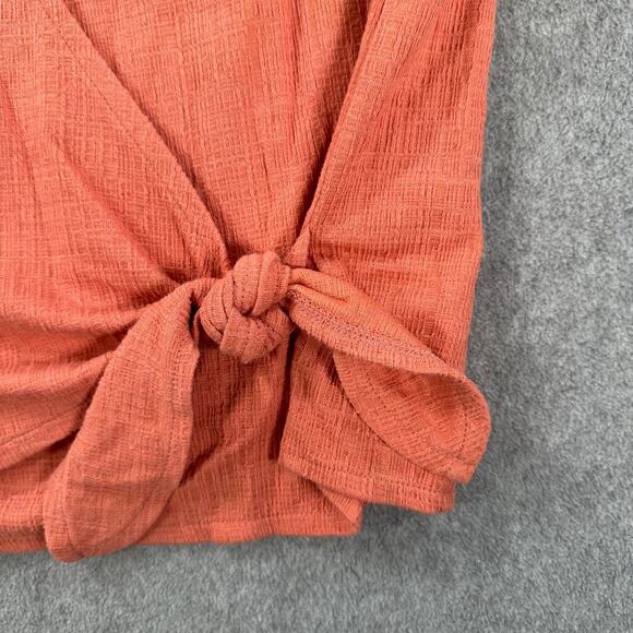 MADEWELL Texture & Thread Wrap-Tie Tank Top L8969 Women's Small Salmon V-Neck - Picture 3 of 7